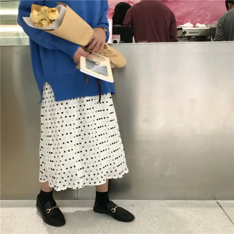 Женская юбка в горошек с высокой талией | одежда