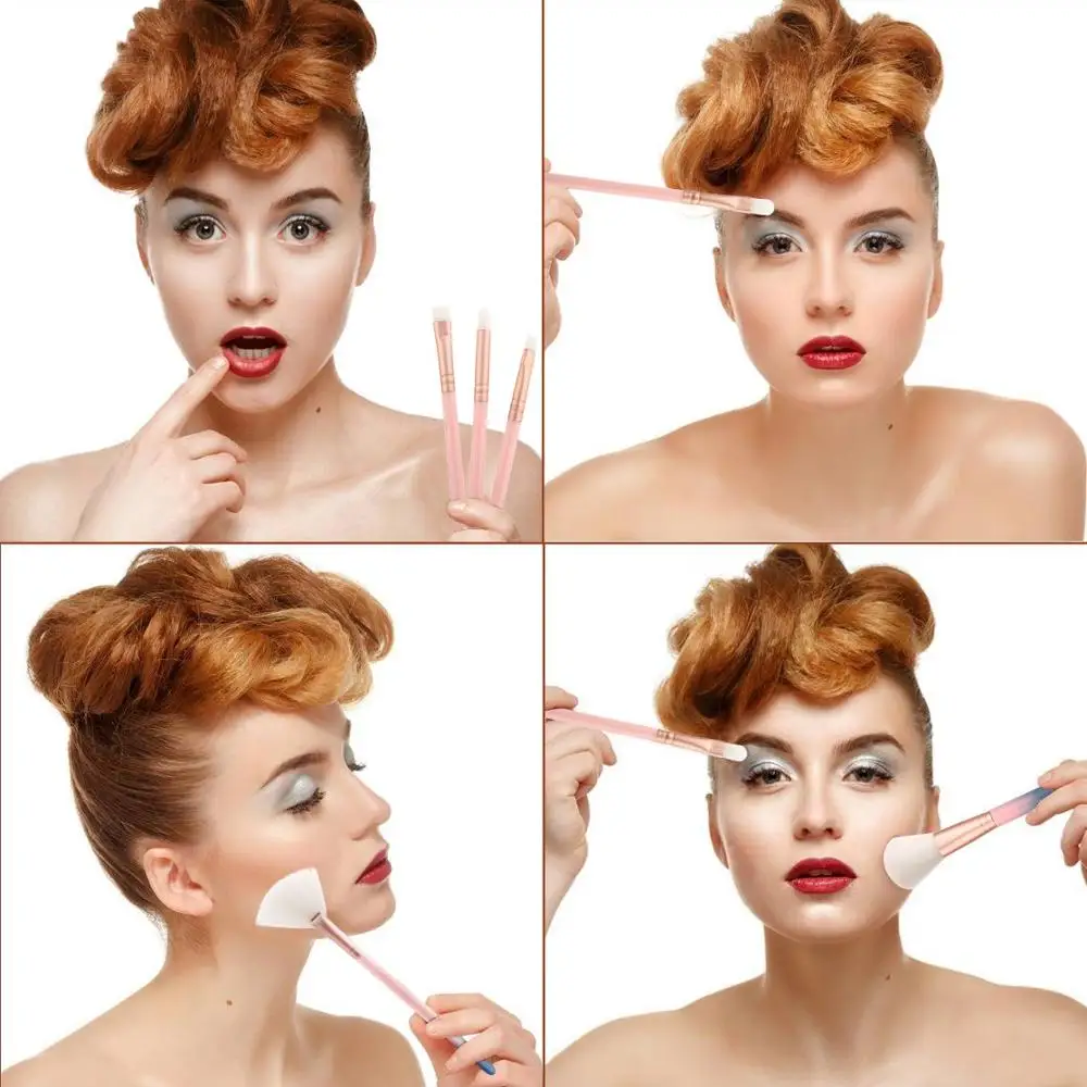 Профессиональный набор кистей для макияжа чехол-коробка с градиентной ручкой