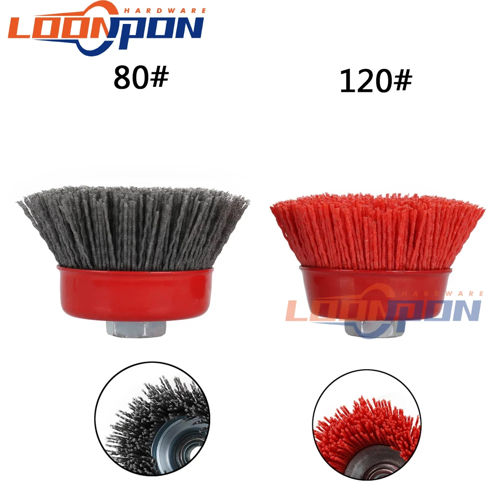 4 &quotКружка нейлоновая абразивная щетка колесо M14 X 3 дюйма полимерная P80 для