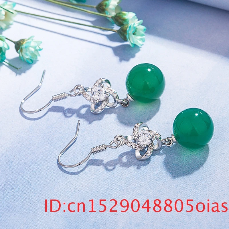 Натуральный зеленый нефрит серьги из бисера для подарка ювелирные изделия