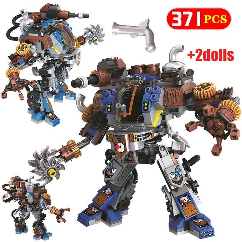 371 шт. городской возраст серии пара строительные блоки военные роботы воин