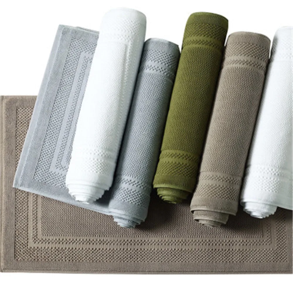 jacquar cotton floor towel ant slip hotel spa beauty bath mat for floor entrance doormat toilet bathtub absorbent bathroom mat free global shipping