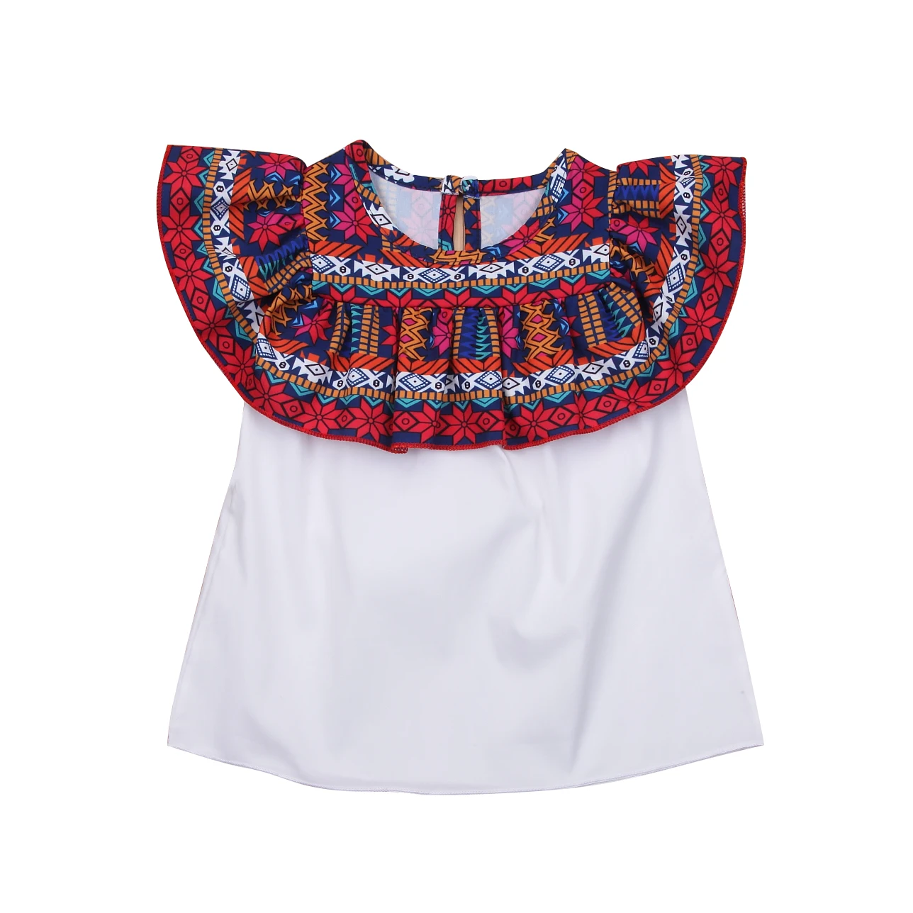 Kids Baby Girls Toddler clothes Sleeveless round neck Geometry Boho Ruffles newborn Princess Party cotton Dresses one pieces | Детская