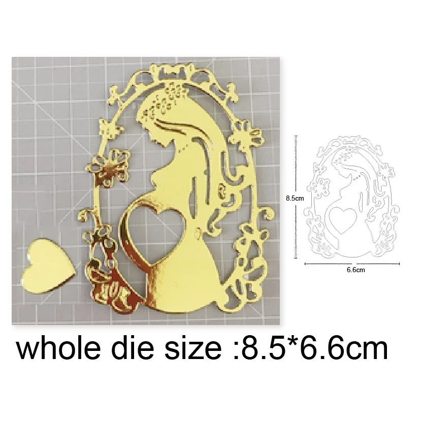 

metal cutting Dies Pregnant mom heart Scrapbooking Steel Craft Die Cuts paper art emboss Card making Stencil