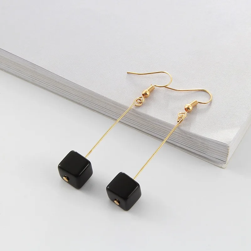 2019 Новая мода ретро акриловые кубические геометрические простые Висячие серьги