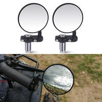 hot 2pcsset universal motorcycle rear mirror aluminum black 22mm handle bar end rearview side 78 mirrors motor accessories