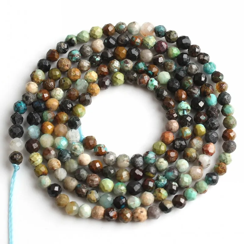 Круглые бусины с натуральным граненым камнем 2-2 5 мм из санстона кварца бирюзы