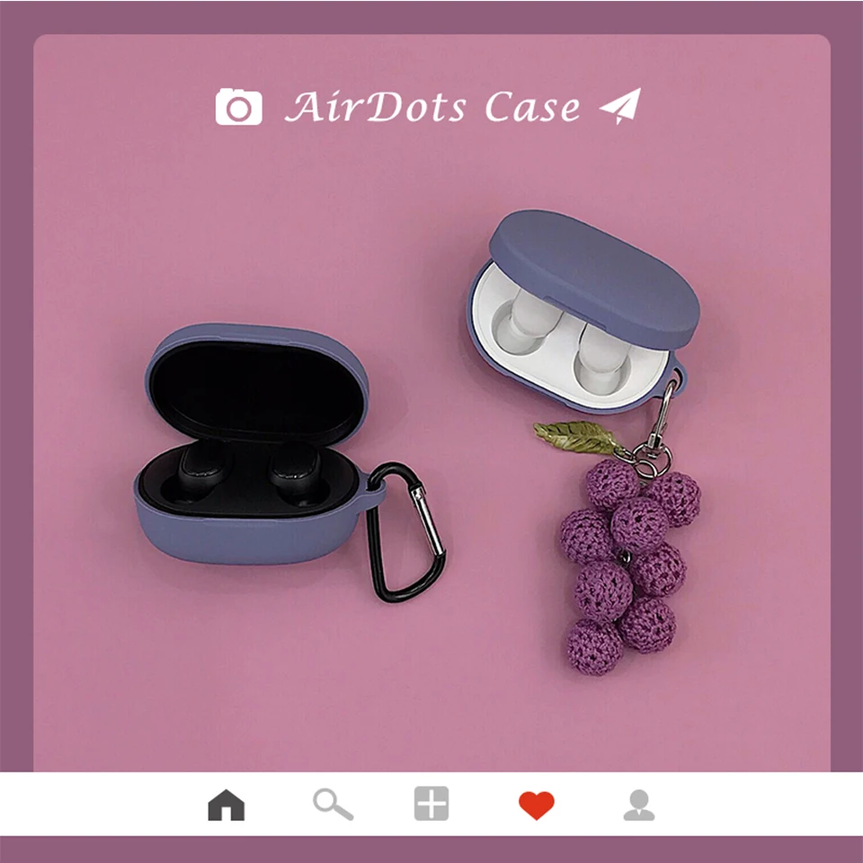 Корейский силиконовый чехол виноград для Xiaomi MI Redmi AirDots защитный противоударный