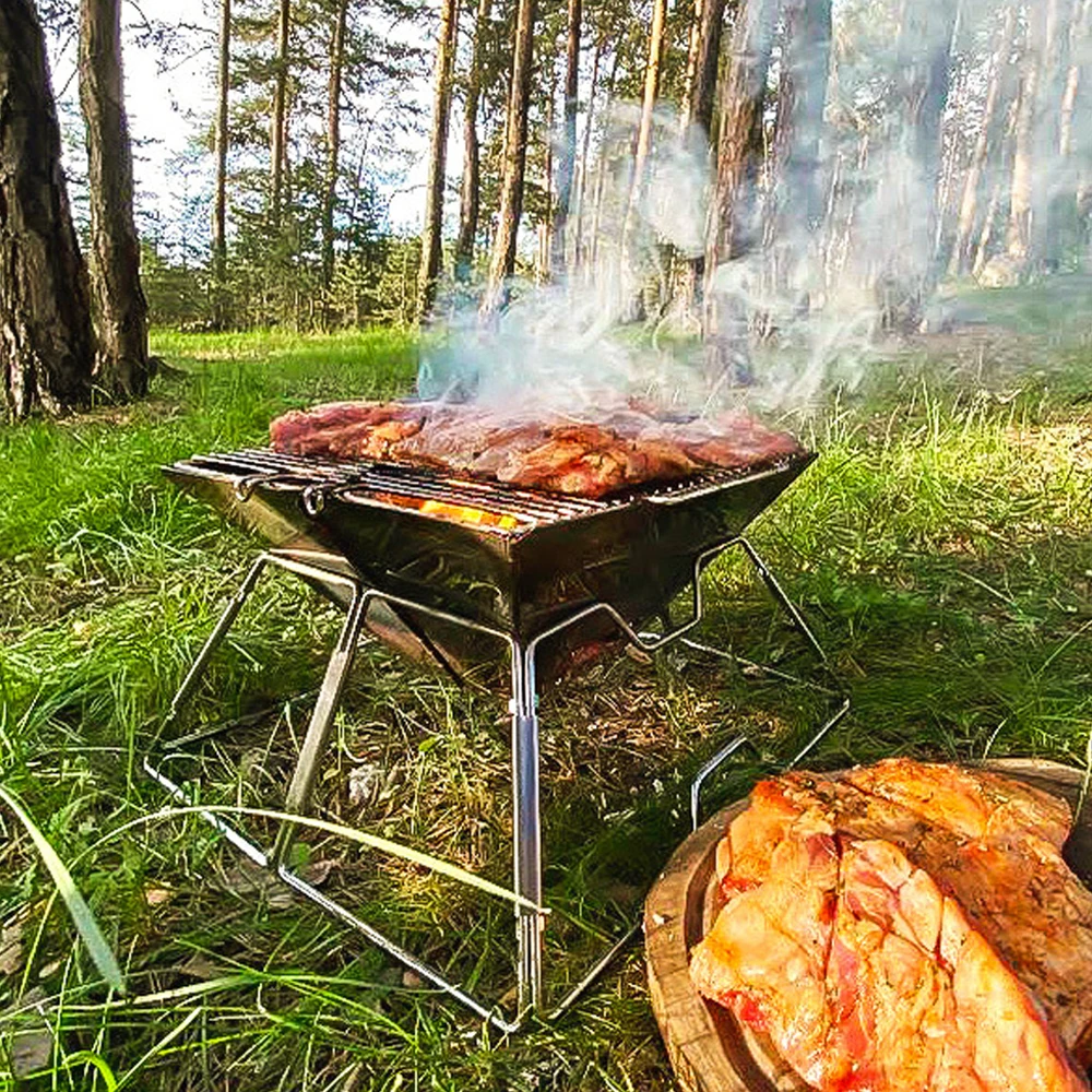 

CAMPOUT Outdoor Grill Wood Folding Stoves BBQ Grill Portable Grill Camping Stove Camping Barbecue Wood Charcoal Stoves