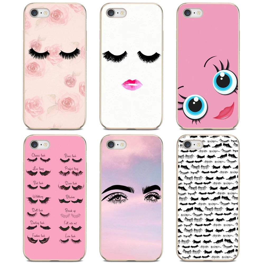 

eyelash Pattern Girls Makeup Phone Case For iPod iPhone 10 11 12 Pro Mini 4S 5S SE 5C 6 6S 7 8 X XR XS Plus Max 2020