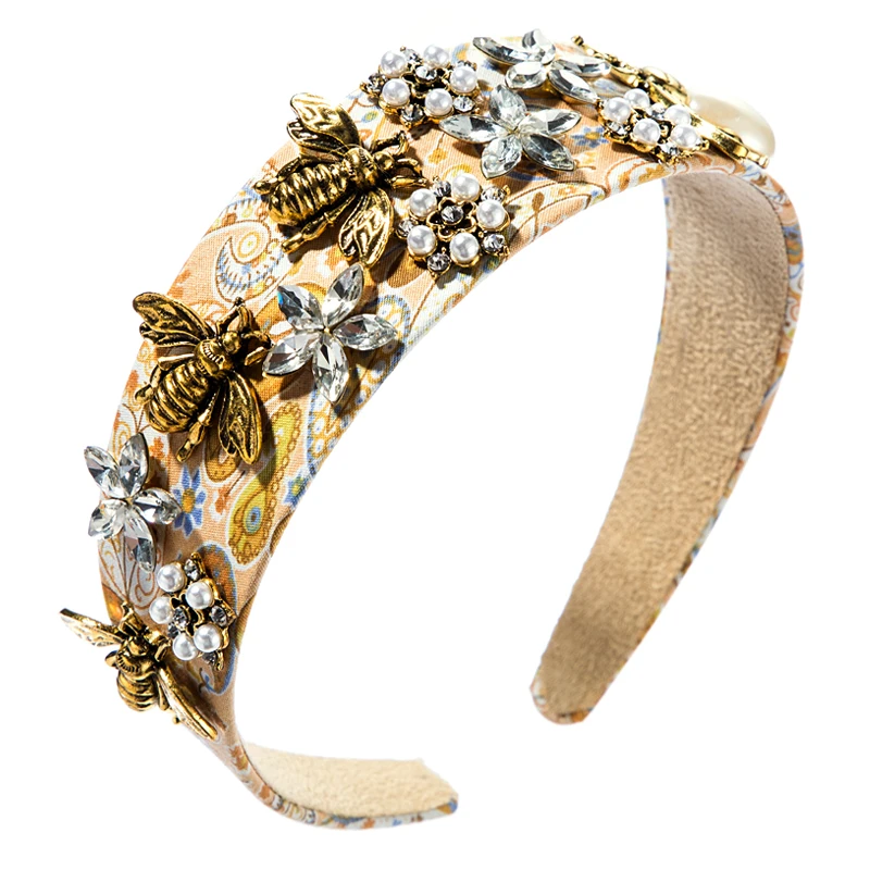 Ободок для волос в стиле барокко с цветком и кристаллами винтажный ободок