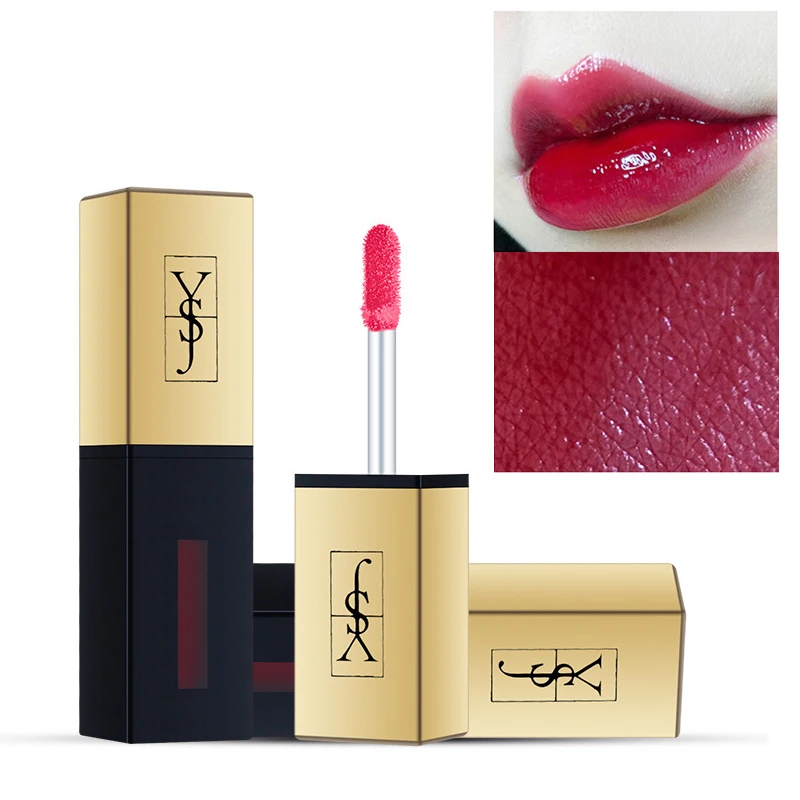 Крем-краска для губ блестящий жидкий тинт жидкая помада водостойкий Блестящий