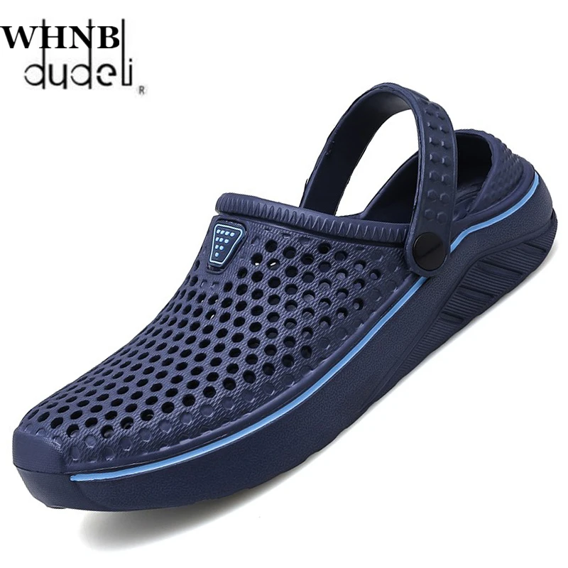 

WHNB Men Sandals Summer Beach Rubber Clogs 2021 Top Quality Fashion Slip On Mens Clogs Garden Shoes