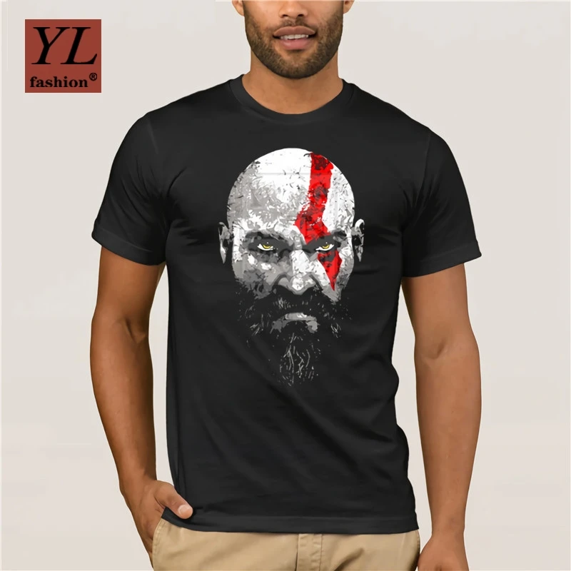 Летняя модная футболка с принтом Мужская 100% хлопок Кратоса Мода Творческая