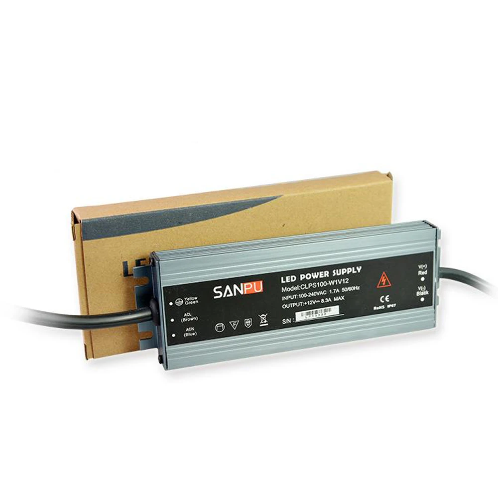 Светодиодный ультратонкий водонепроницаемый источник питания IP67 60 Вт/100 Вт/120