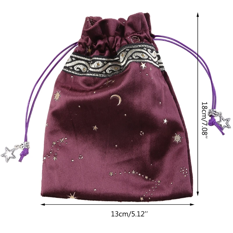 

Witch Constellation Energy Crystal Storage Bag Board Game Tarot Oracle Cards Bag D5QD