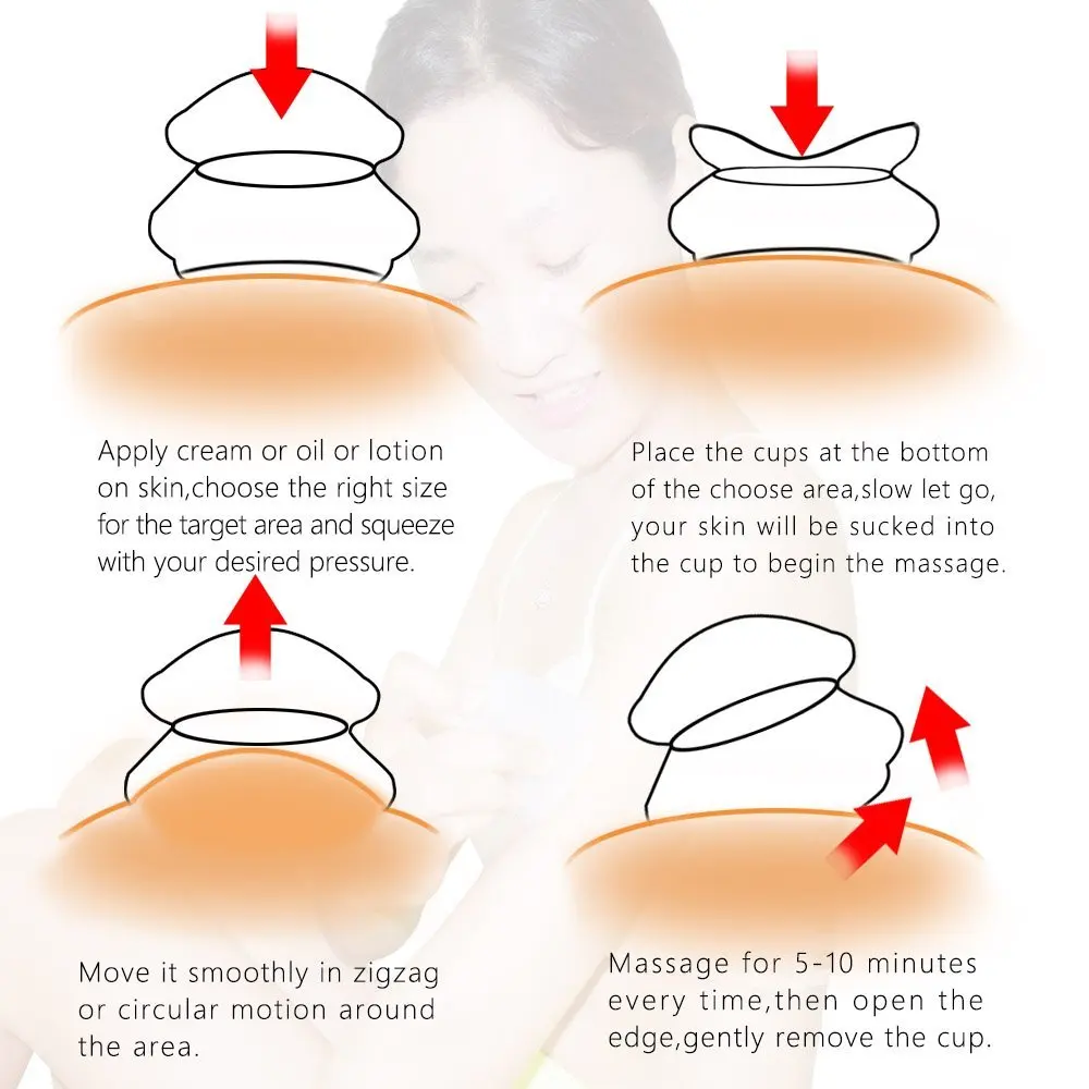 Силиконовые массажные чашки набор влагопоглотитель антицеллюлитный массажер