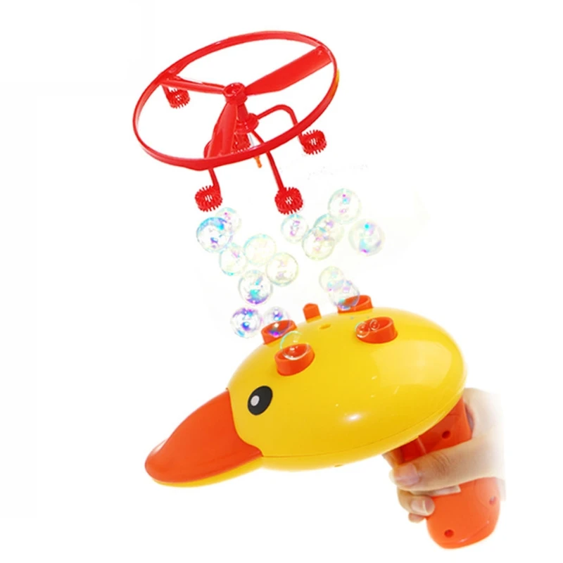 

1Set Flying Duck Bubble Toy Bubble Blowing Maker with Bamboo Dragonfly Interactive Outdoor Kit Beach Aerocraft Toy