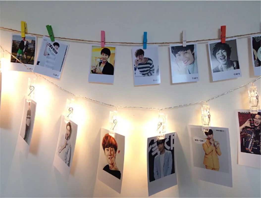 Миниатюрная светодиодная гирлянда 2 м 20 светодиодов милая с зажимом для