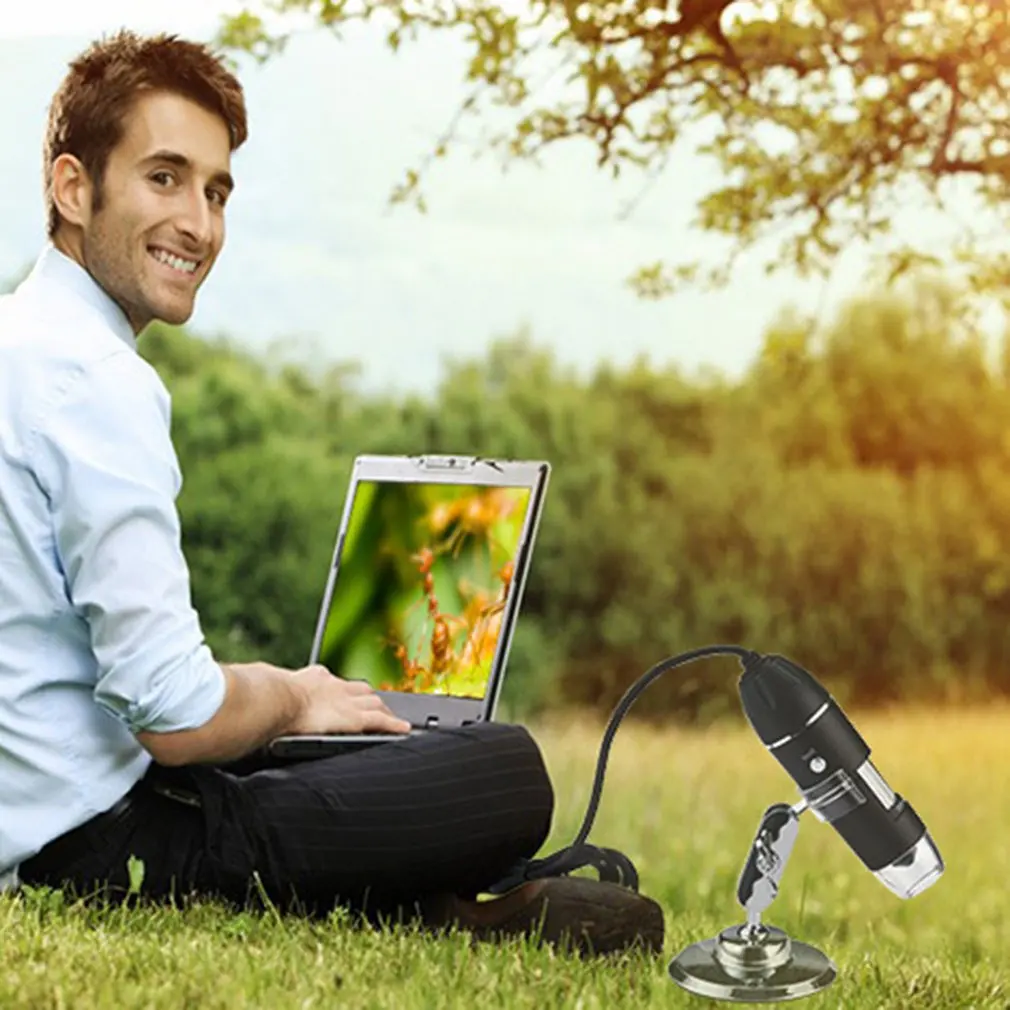 1000X HD цифровой микроскоп три в одном интерфейс передачи данных Вращающаяся база 8