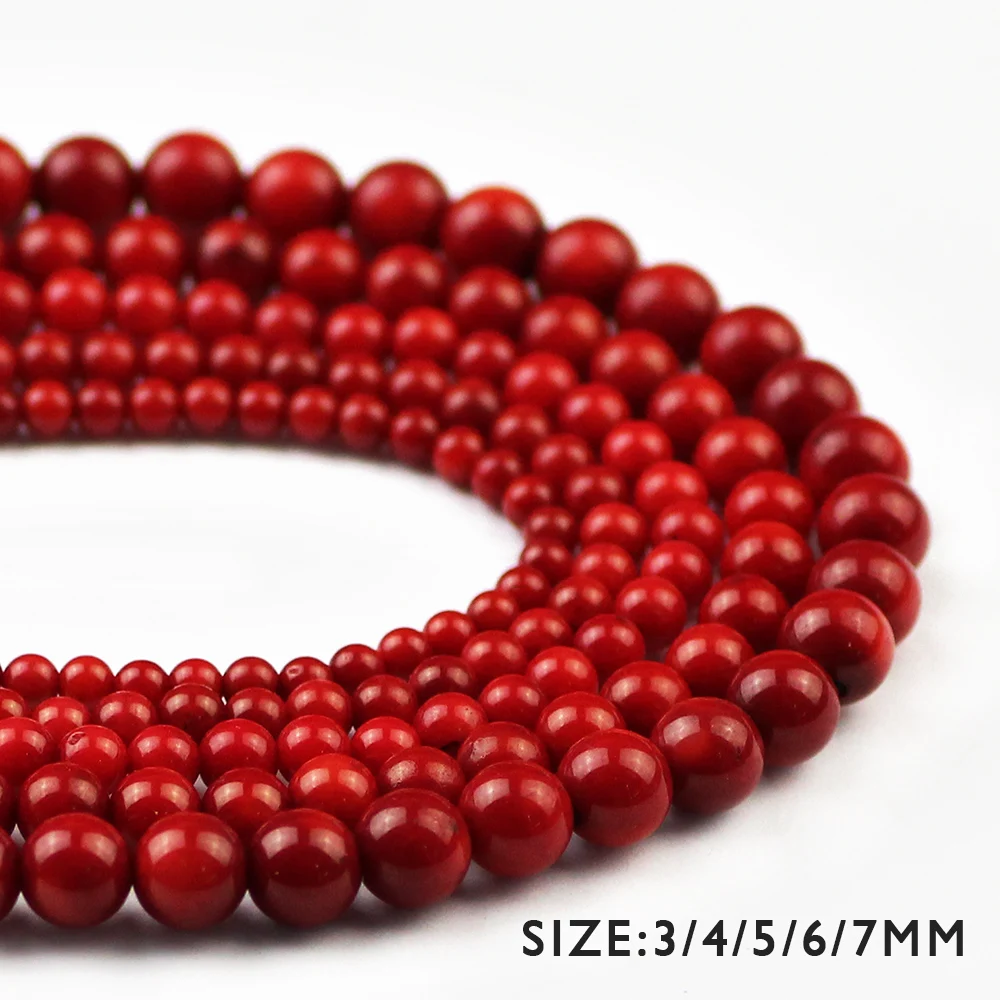 YHBZRET натуральный красный коралловый камень разделительные бусины для