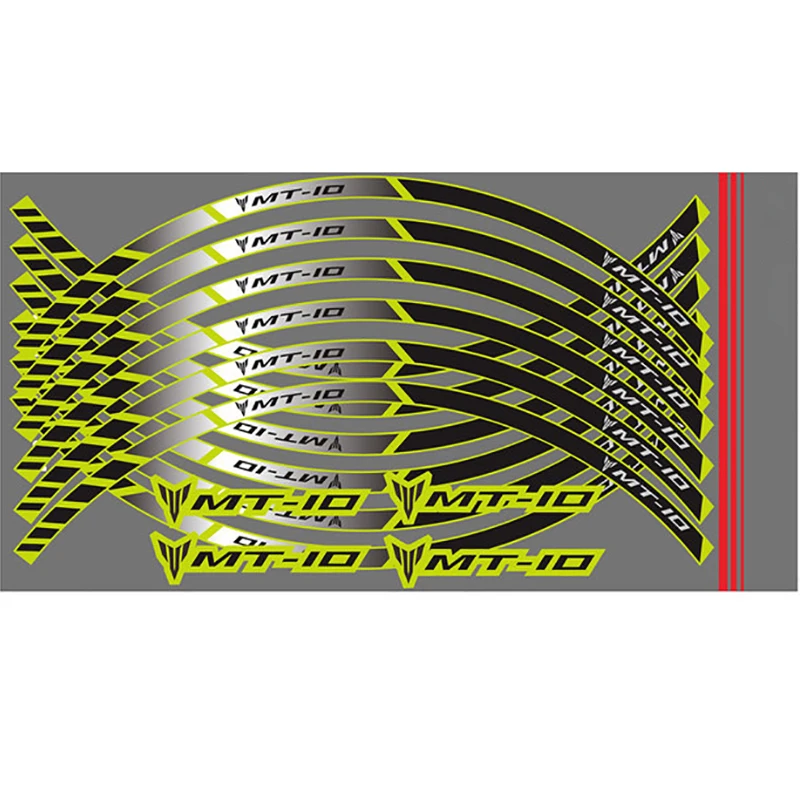 12 полосок отражающая наклейка на колесо мотоцикла обод полоса внешний