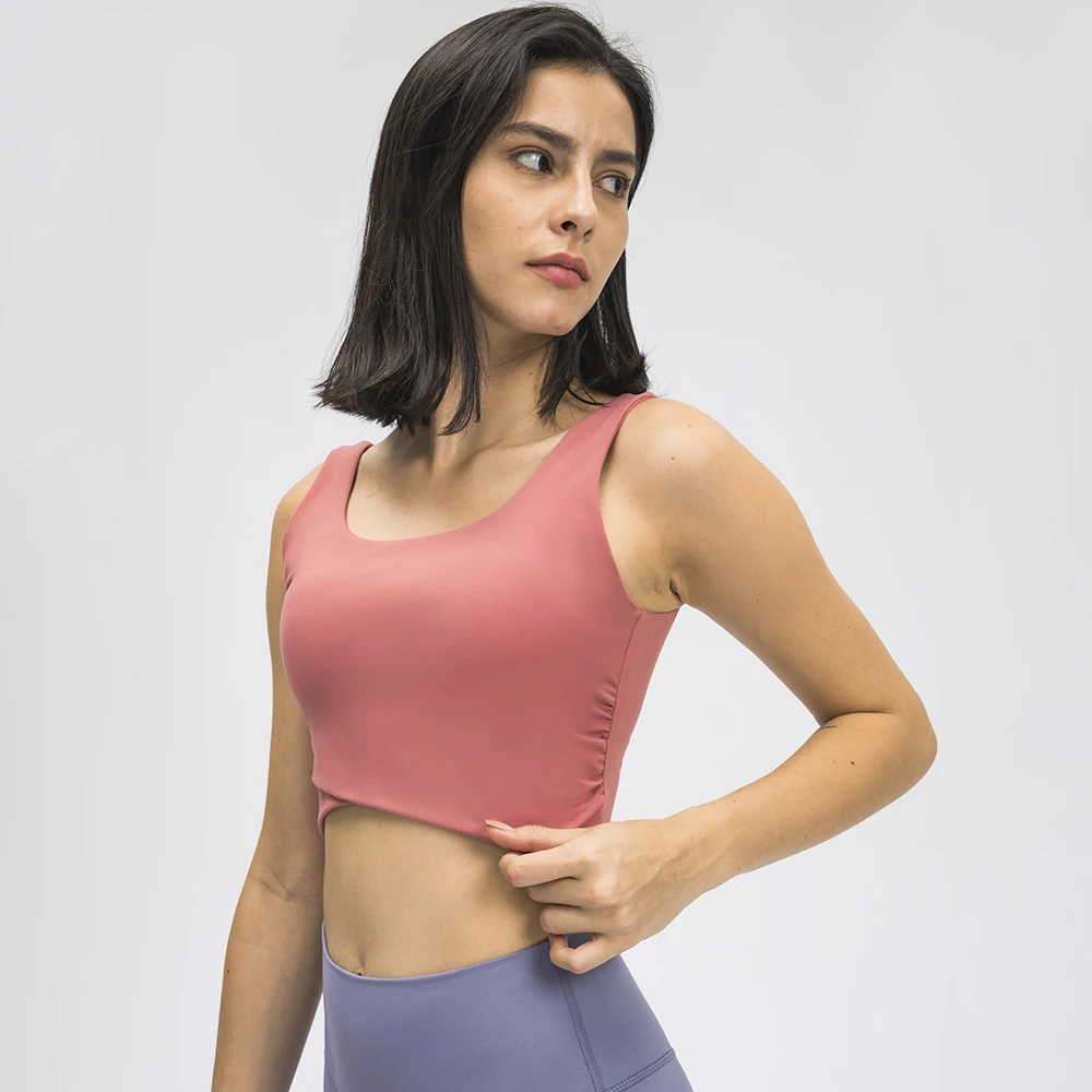 

DEEP U-Type Backless Yoga Sport Bras Top Women Naked Feel Push Up Padded Fitness Gym Workout Crop Tops Vest Activewear