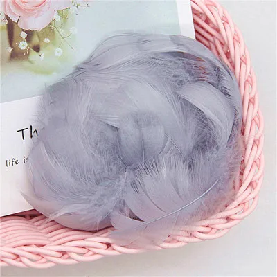 gray 100pcs 100 шт, натуральные перья лебедя, 4-8 см, смешанные белые окрашенные цвета, гусиное перо, одежда для свадебной вечеринки, украшения для самодельного изготовления перьев - Цвет: gray 100pcs