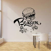 burger wall decal fast food cafe restaurant dining room decor vinyl nursery kids room interior wall sticker home decoration z184