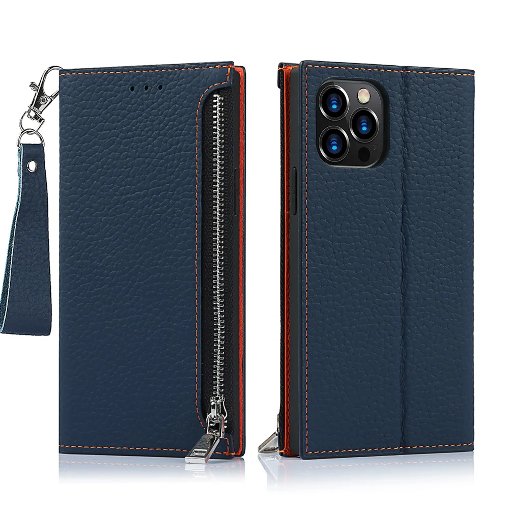 

YMW Real Leather Wallet Case for iPhone 12 Pro Max 12Pro mini Zipper Woman Luxury Genuine Cowhide Card Phone Bag Cover
