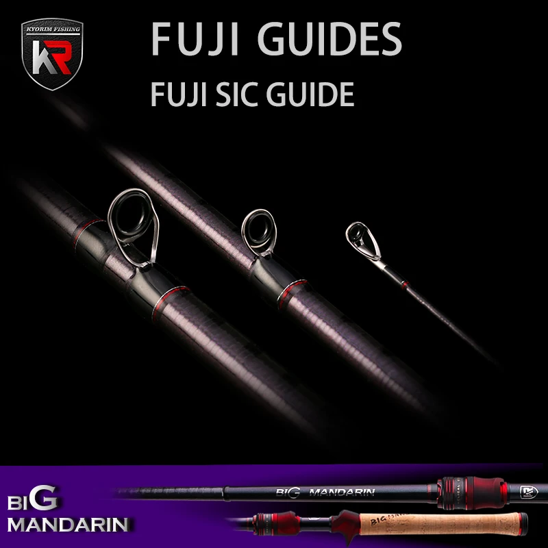Рыболовная удочка Kyorim с большой приманкой в виде мандарина, японская Fuji SIC Guide Skts, кастинговая катушка, 1 секция XF Action MLMMH (art.: 3920b5930ca5d) - 3920b5930ca5d