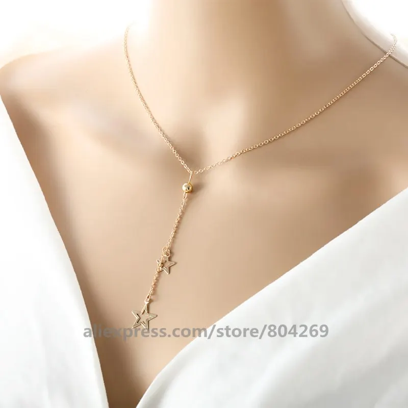 Achat 400 Pcs/lot Mode Bijoux Bohème Long Gland Or étoile Pendentif Personnalité Colliers Pour Femmes Moderne Accessoires Collier