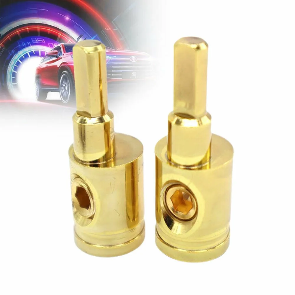 

Car Power Wire Reducer Gold Pin AWG Silver Zinc Alloy 1/0 Gauge A Pair