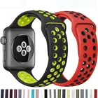 Силиконовый ремешок для apple Watch 44 мм, 40 мм, 38 мм, 42 мм, 40, 44 мм, дышащий браслет для часов iWatch 3, 4, 5, 6, se