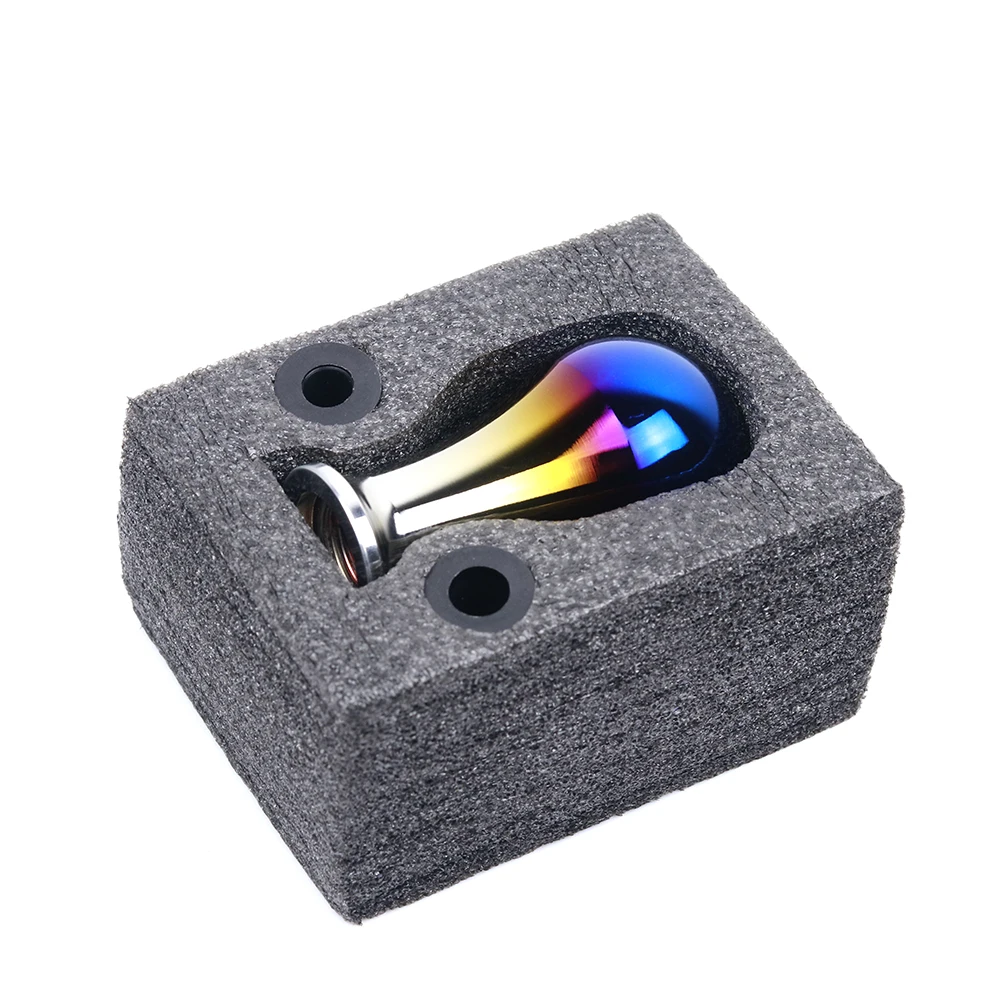 Автомобильный Стайлинг титановая синяя ручка переключения передач без скорости