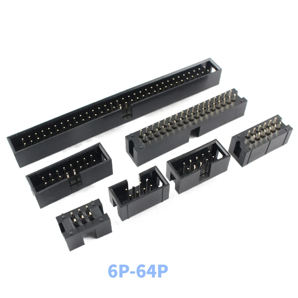10 шт. 2 54 мм Шаг DC3 Штекерный разъем 6 8 12 14 16 18 20 24 26 30 34 39 40 50 60 64 Pin DIP прямой IDC |