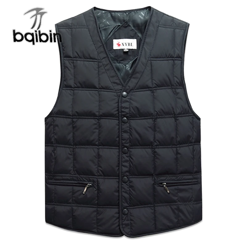 Пуховая куртка без рукавов для мужчин зимняя ветровка парка теплый толстый жилет