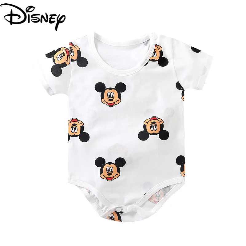 

Disney Mickey Mouse newborn baby clothes baby one-piece suit bag fart triangle romper cotton baby sleeveless one-piece romper