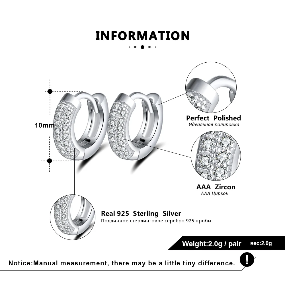 ORSA JEWELS Настоящее 925 пробы серебряные женские серьги маленький круг 10 мм Серебряный цвет трендовые женские свадебные ювелирные изделия SE102