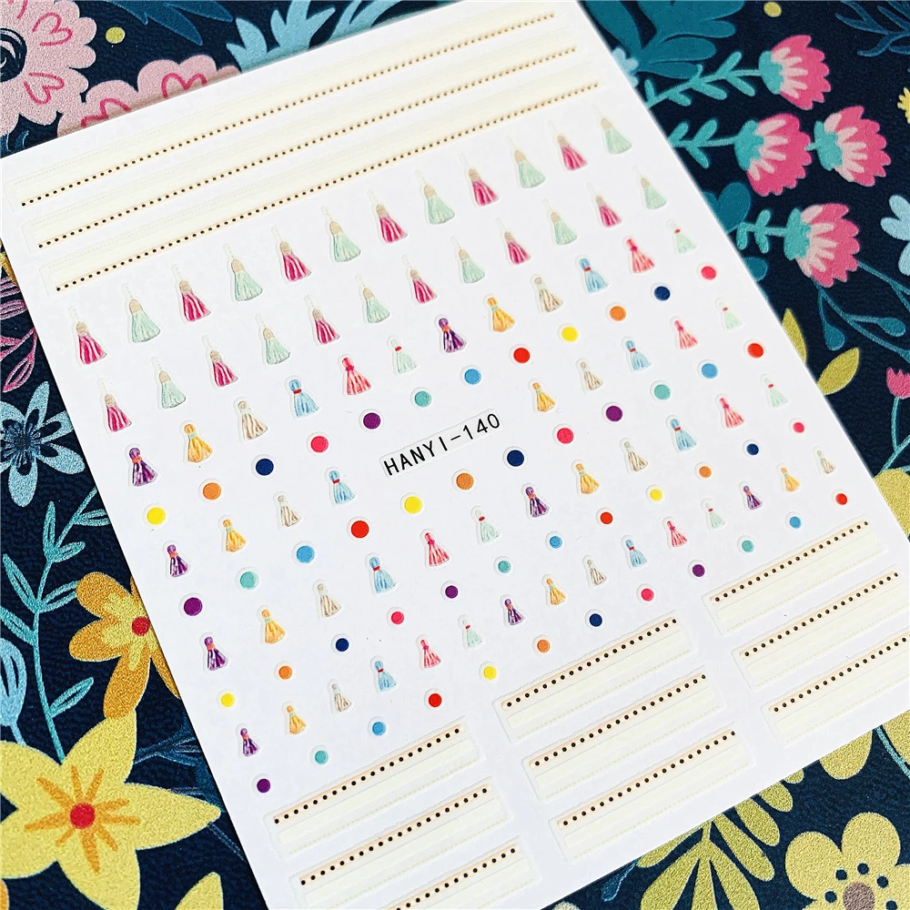 Новейшая модель HANYI 137 138 139 140 шпильке украшенные цветами и 3d дизайн ногтей