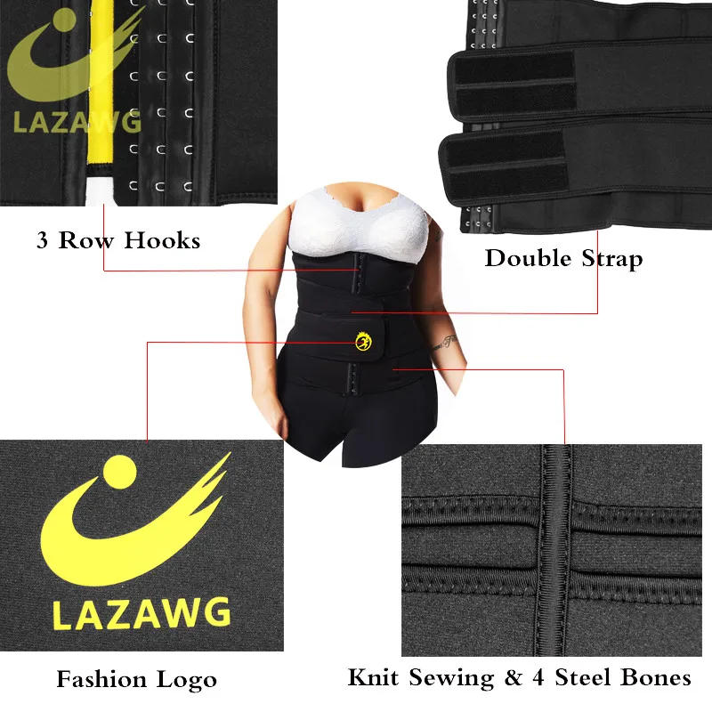 LAZAWG двойной тренировочный пояс для сильный Управление формирователь тела Для