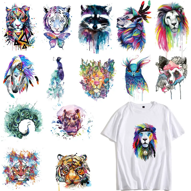 Симпатичные Красочные Лев с принтом собаки Совы тигра нашивки в форме животных