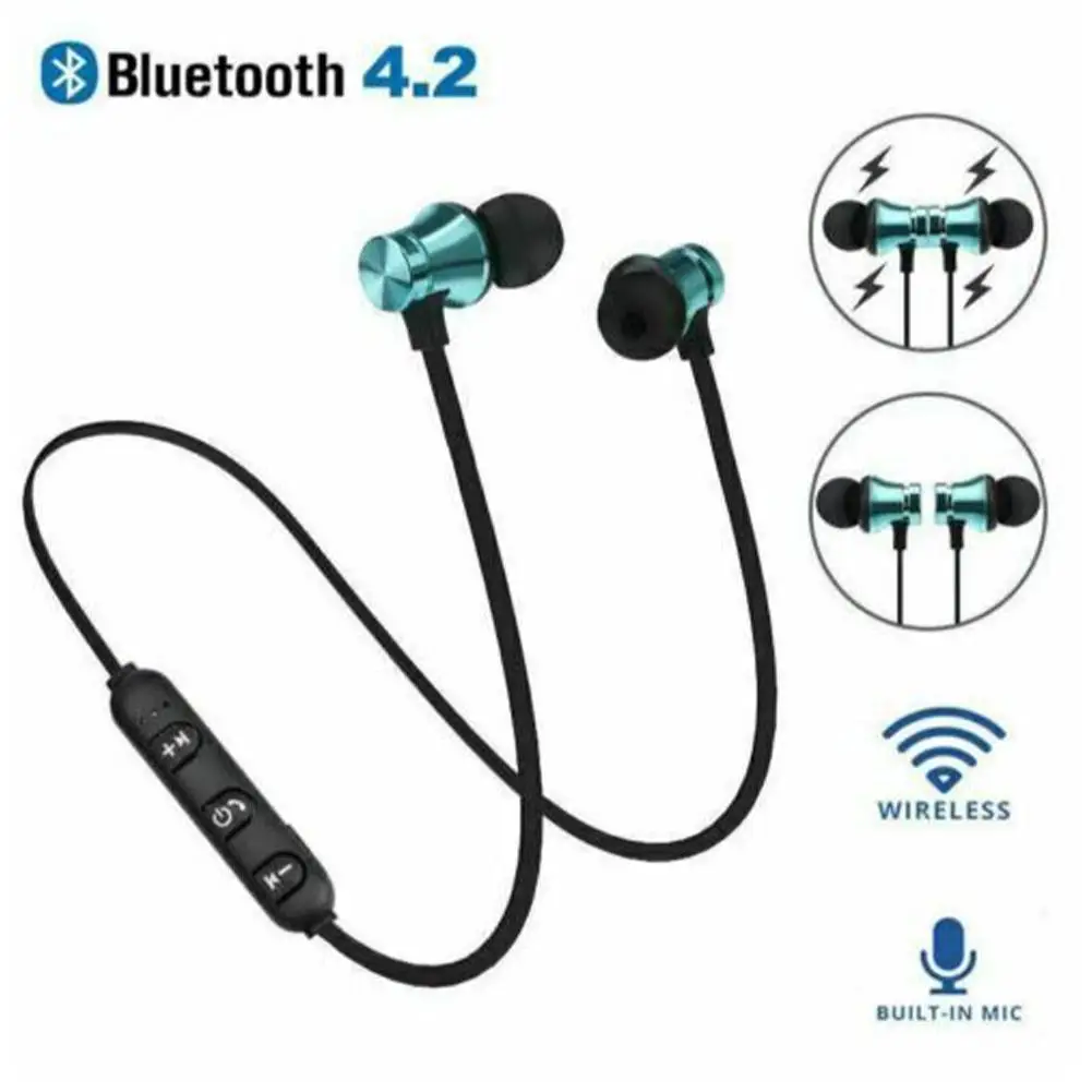 

XT11 Magnetic Wireless Bluetooth Earphones Running Music Neckband Earphones With Earbuds Noise Headset Mic Sports Cancellin K2V0
