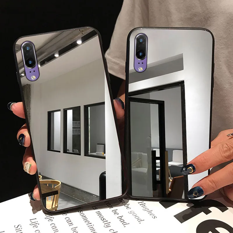 Зеркальный чехол для телефона Huawei P40 P30 P20 lite Mate 10 20 30 Nova 3i мягкий Honor 8S 8X 8C 9x задняя