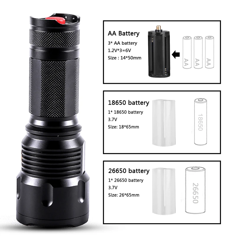 

Xhp100.2 9-Core High Quality Led Flashlight 18650 26650 AA Battery Torch Zoomable Aluminum Alloy Lantern