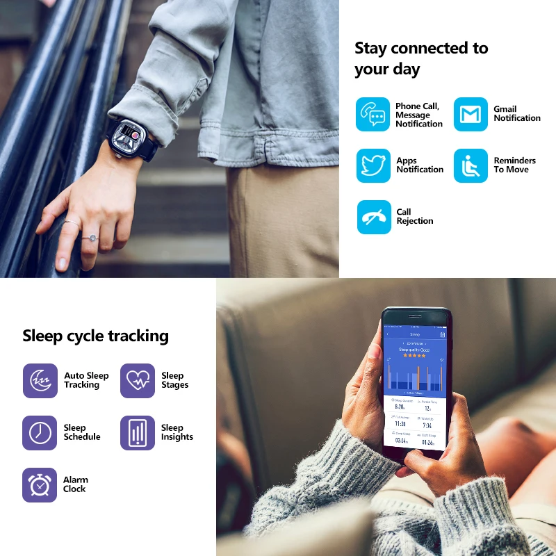 

Zeblaze Hybrid 2 Dual Smart Watch Men 50M Waterproof Heart Rate Blood Pressure Health Monitor Exercise Tracking Smartwatch Men