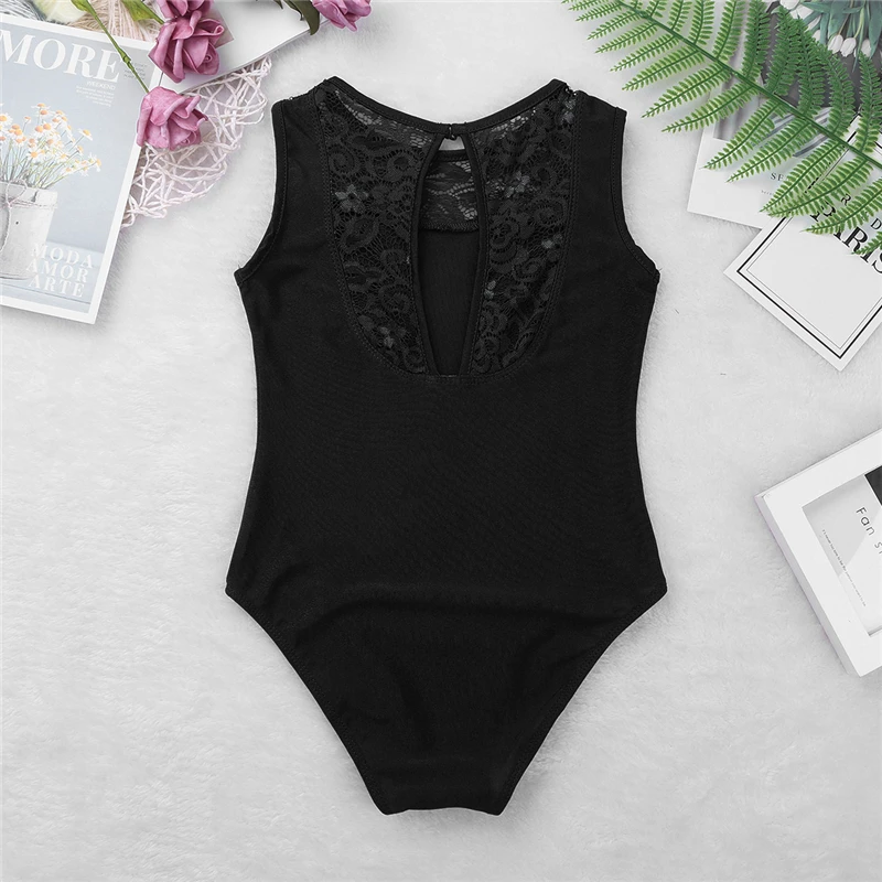 Балерина дети без рукавов Кружева сращивания балетная гимнастика Купальник