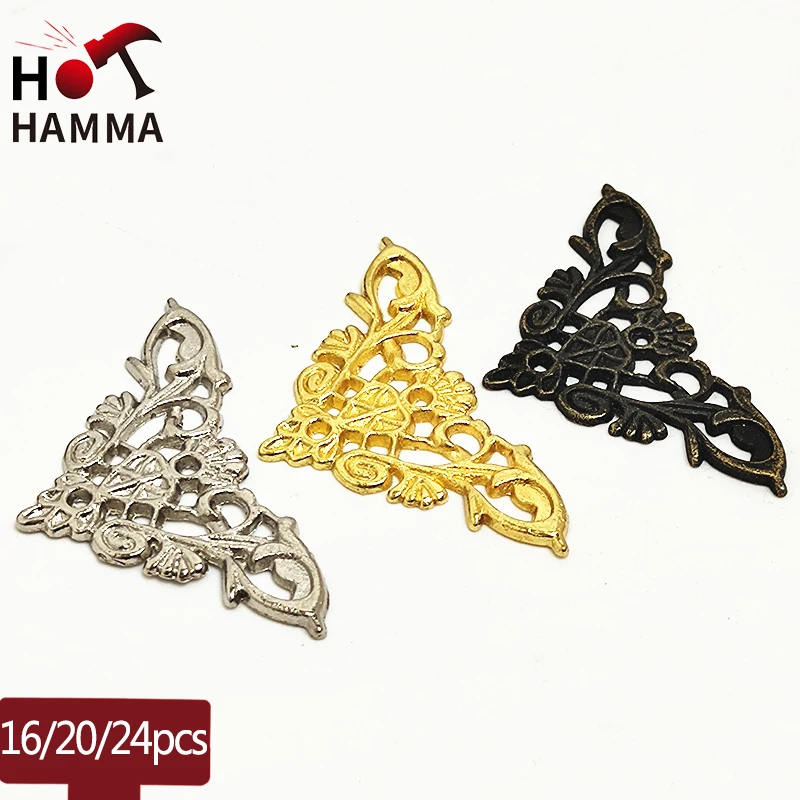 

16/20/24PCS Bronze Furniture Corner Book Butterfly Bracket Jewelry Album Frame Decorative Notebook Menus Protector Accessories