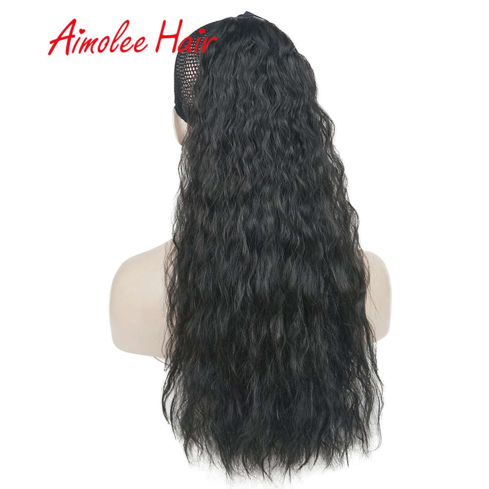 22 дюйма длинные кудрявые прическа &quotхвост&quot на застежке парик заколки для волос