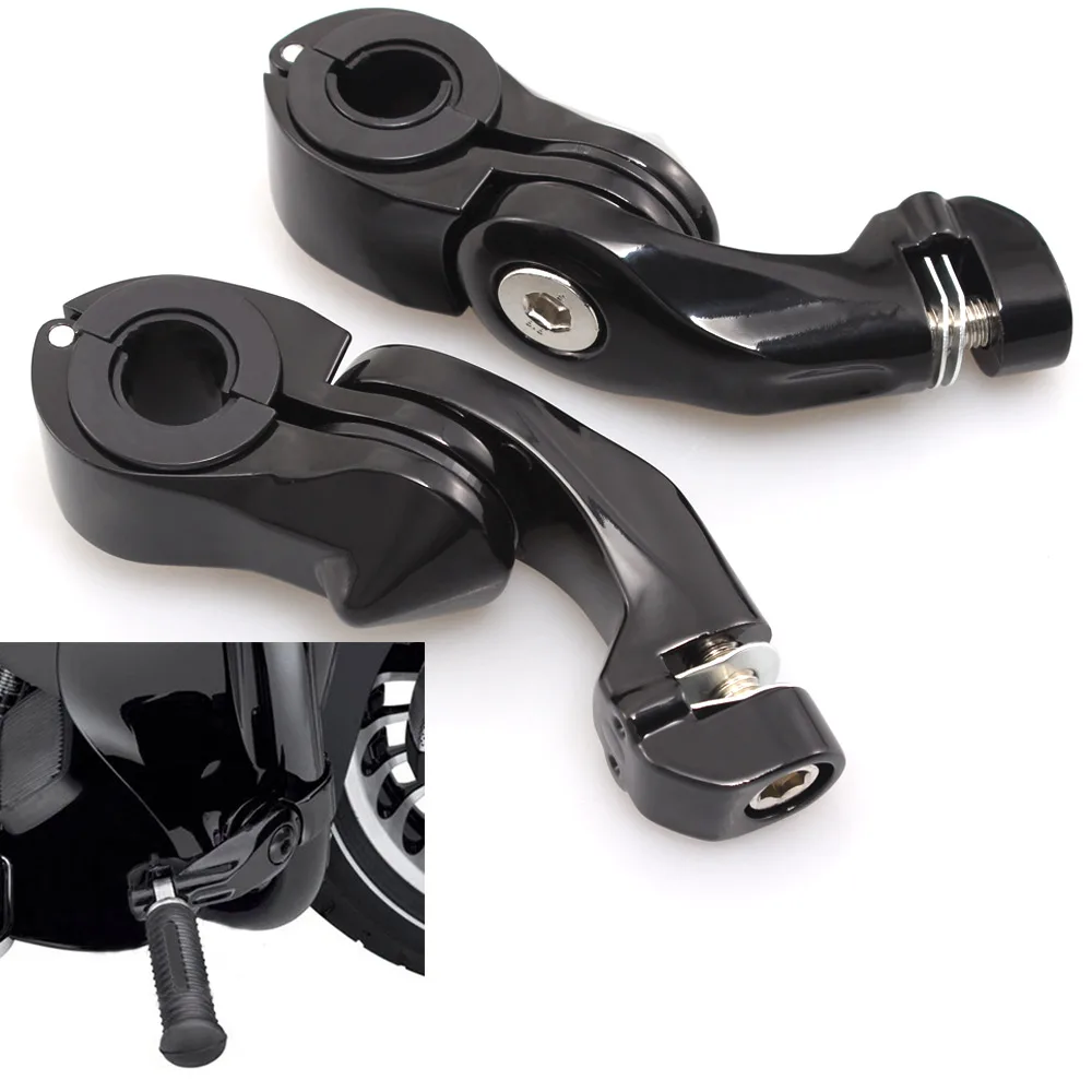 

Moto 1.25" Adjustable Highway Foot Pegs Mount Clamp Support Component For Harley Sportster Dyna For Honda Cruiser Universal
